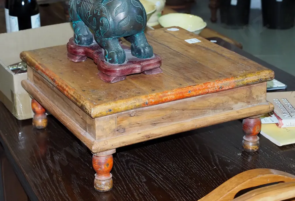 small solid wood Indian money table Image 1++