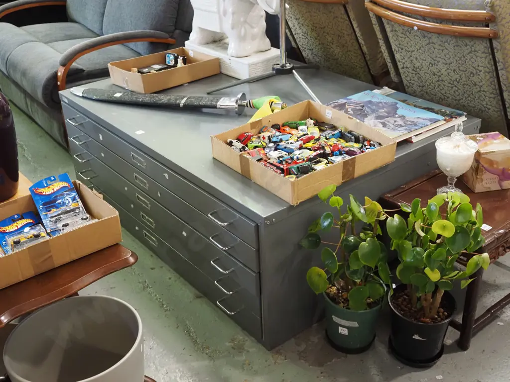 set of 5 metal plan drawers H460 W1310 D925 Image 1++