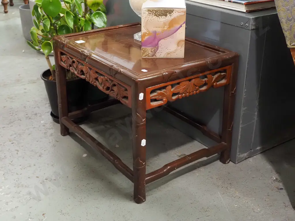 small carved Asian end table Image 1++
