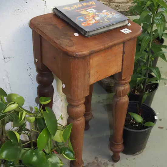 vintage mahogany turned leg stool H620