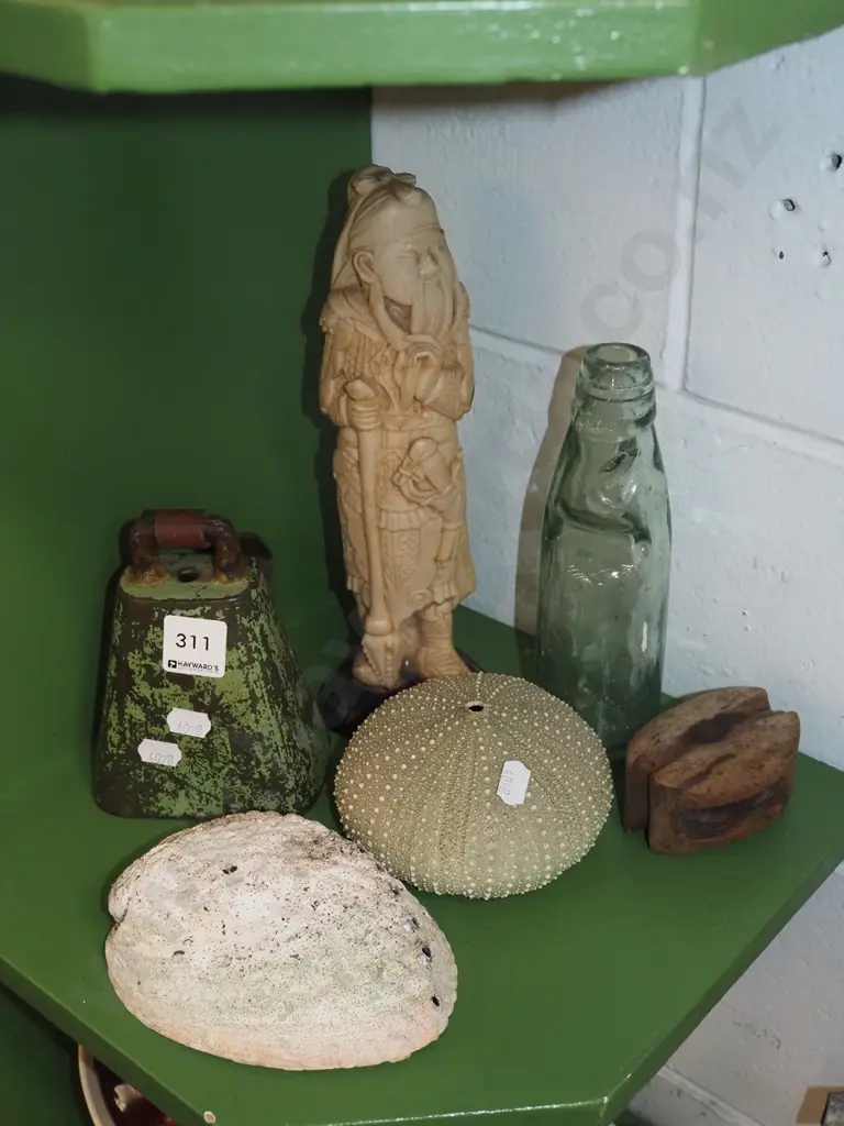 carved composite figurine, bottle etc Image 1++