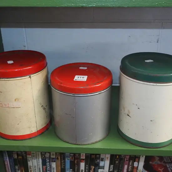3x vintage tins