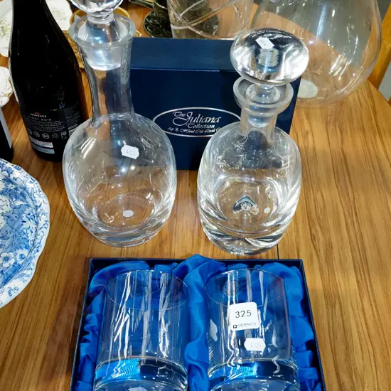 2x large crystal tumblers in origianl presentation box