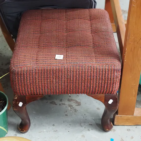 cab leg upholstered footstool