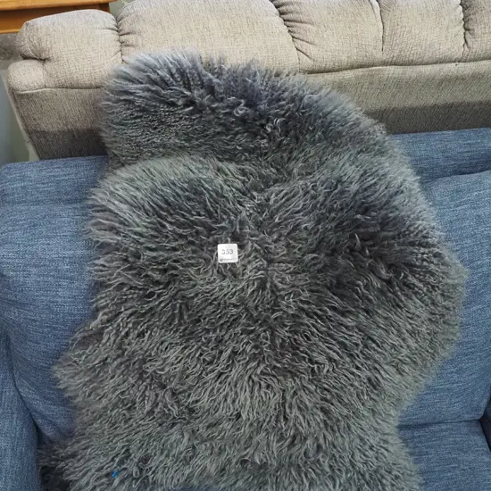 blue dyed sheepskin