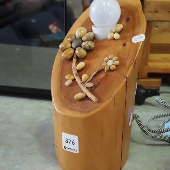 homemade wooden table lamp