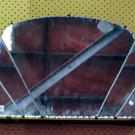 segmented scalloped edge deco wall mirror
