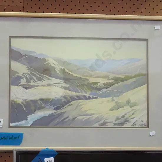 Joy Henderson - framed watercolour - Shotover River ?