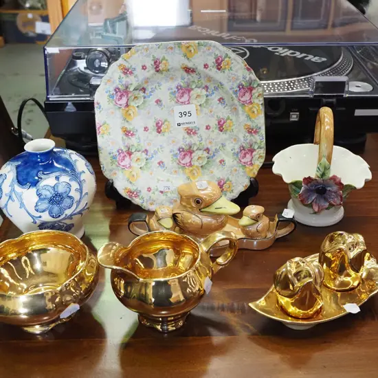 all over gold creamer, sugar etc