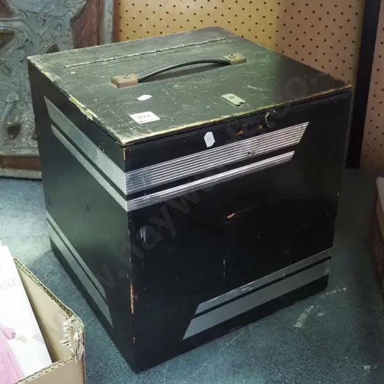 homemade wooden box with metal details 