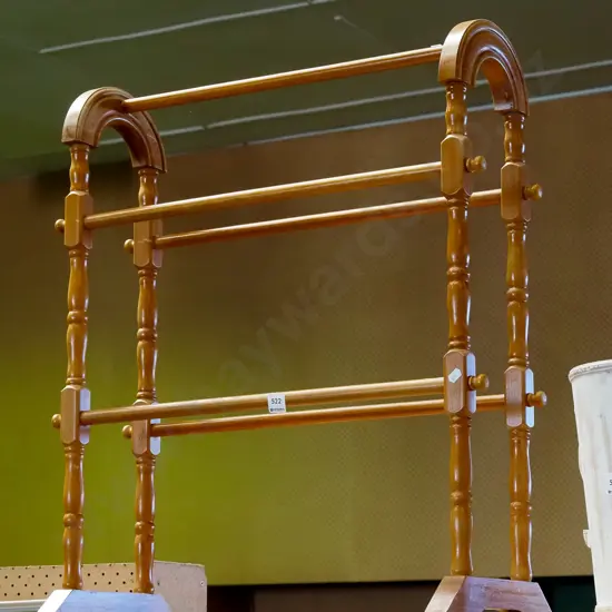 wooden towel rail