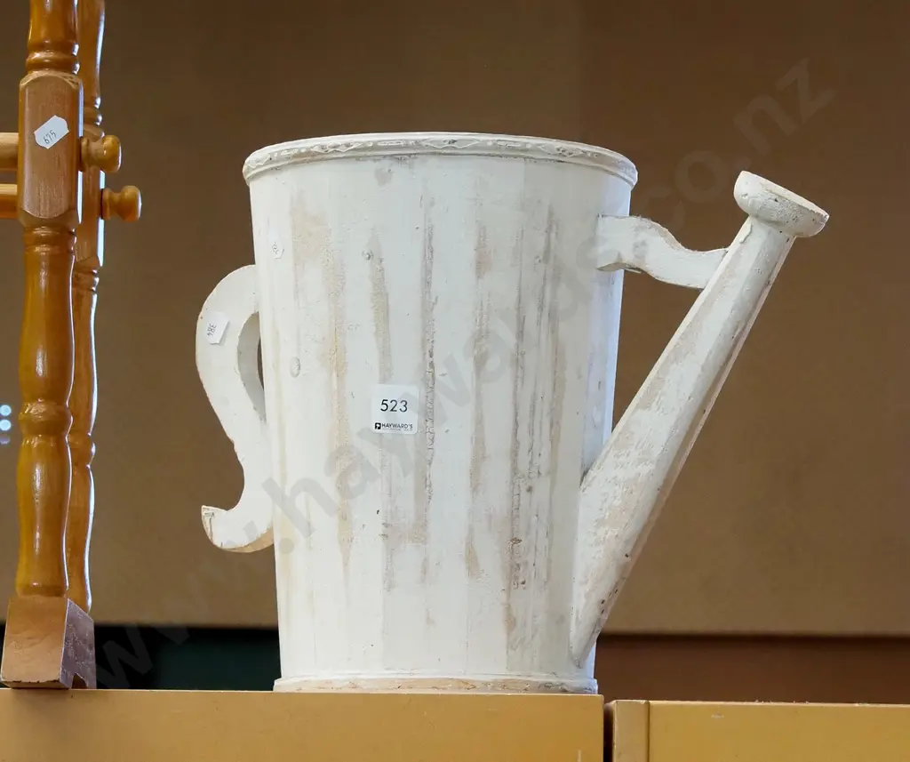 wooden waste paper basket in shape of a watering can Image 1++