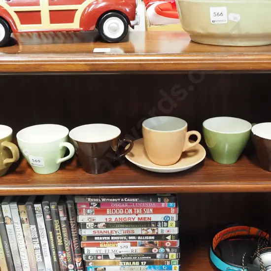 Crown Lynn cups, saucer