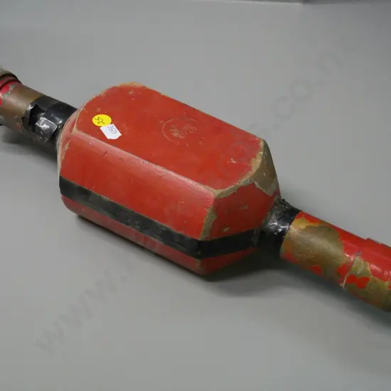 vintage (floating?) lantern with wooden body and brass fittings L-430 - paint wear and slight corrosion