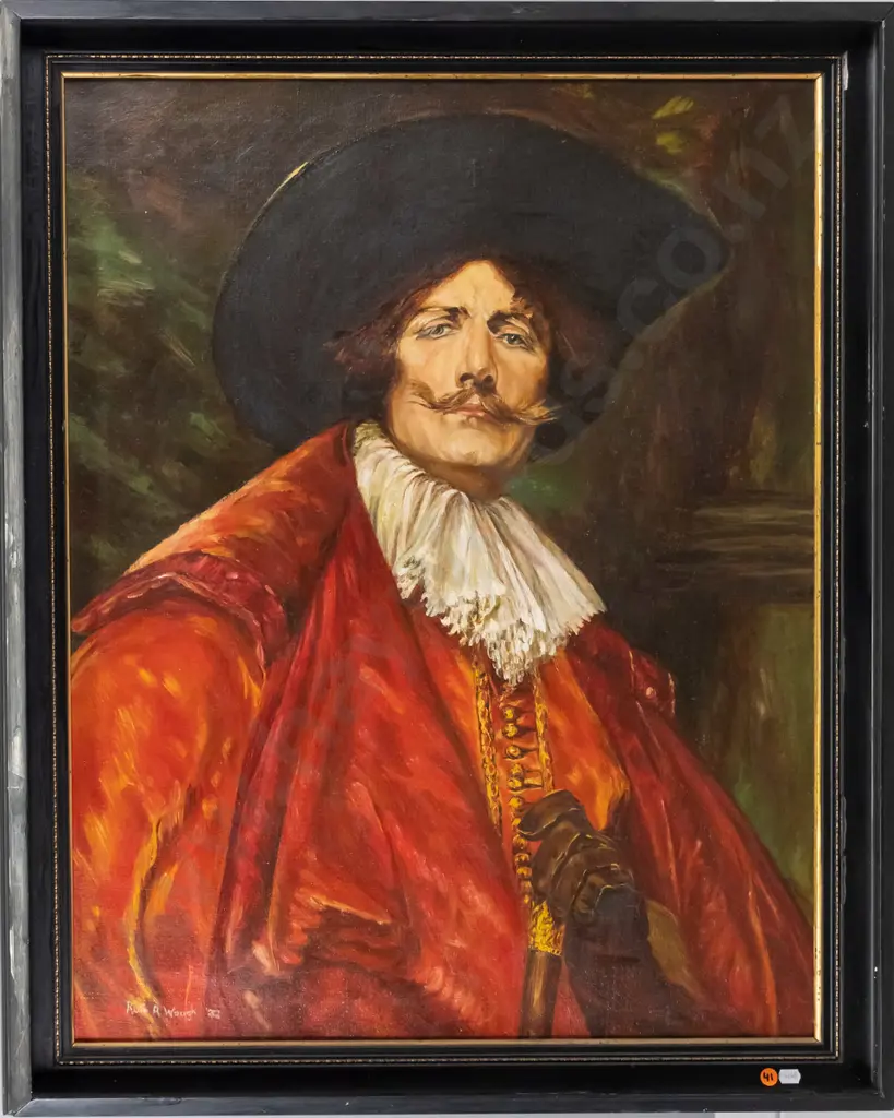 Ruth A Waugh - framed oil on canvas - Spanish cavalier   H-740 W-590 Image 1++