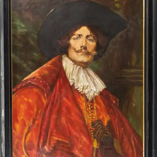 Ruth A Waugh - framed oil on canvas - Spanish cavalier   H-740 W-590