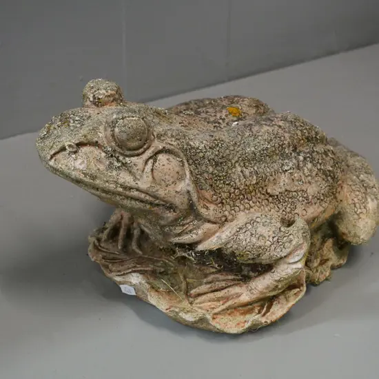cast concrete frog garden ornament H-180 L-310