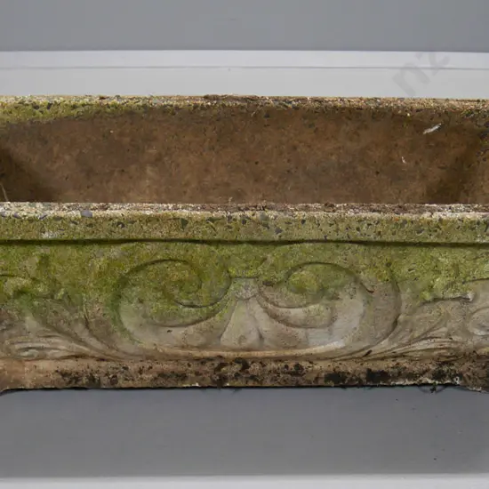 large cast concrete classical design trough planter H-260 L-740 D-350