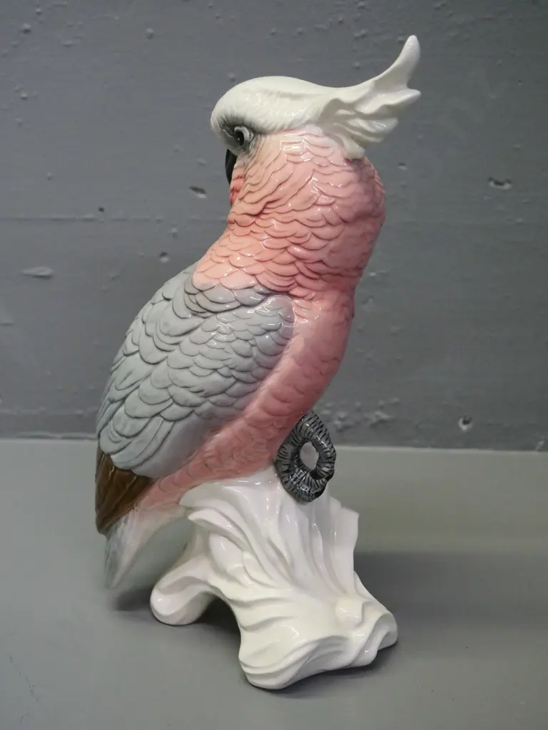 pink, white and grey china cockatoo H-270 - no maker's marks Image 1++