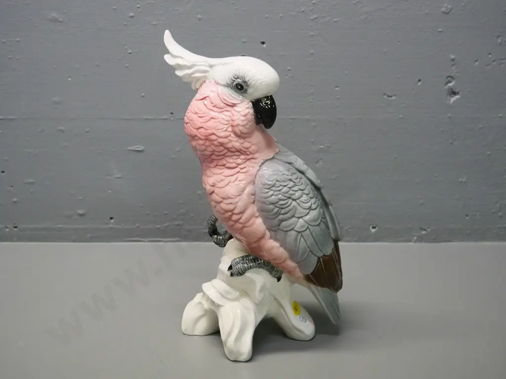 pink, white and grey china cockatoo H-270 - no maker's marks Image 1++
