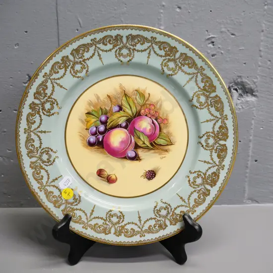 Aynsley fruits pattern cabinet plate signed by D. Jones - diameter 270