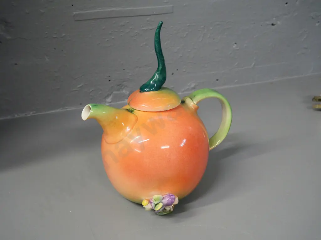 studio pottery whimsical teapot by Marion Mewburn H-220 L-200 Image 1++