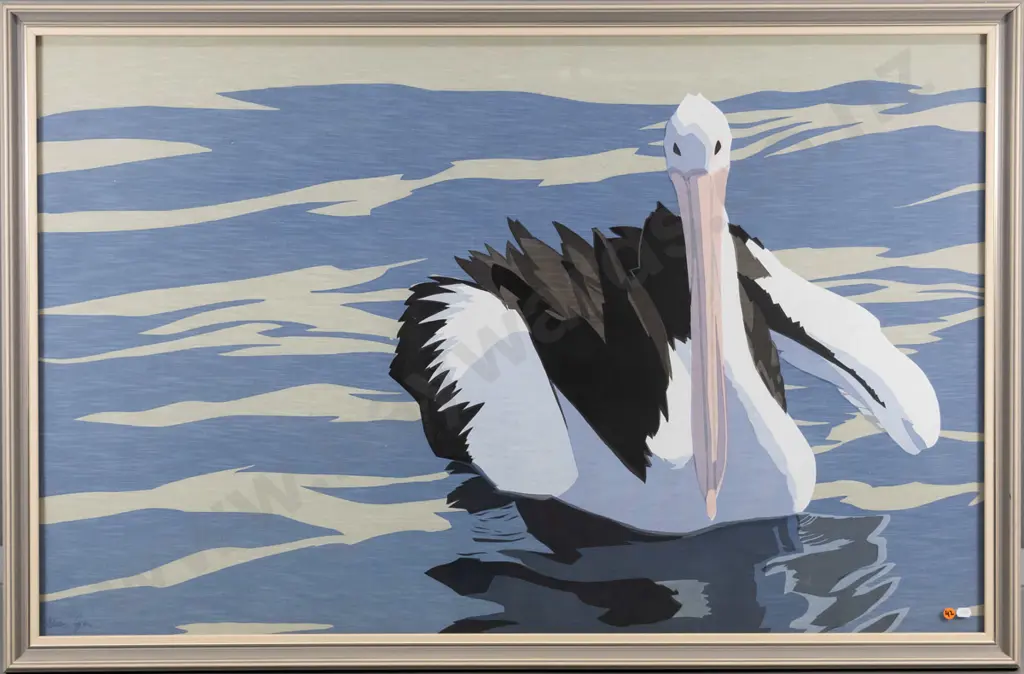 framed Alison Green print on fabric - albatross H-720 W-1150 Image 1++