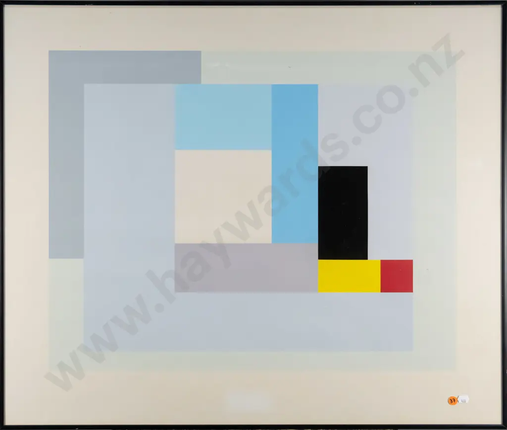 framed 1970s geometric abstract art British print H-630 W-730 Image 1++