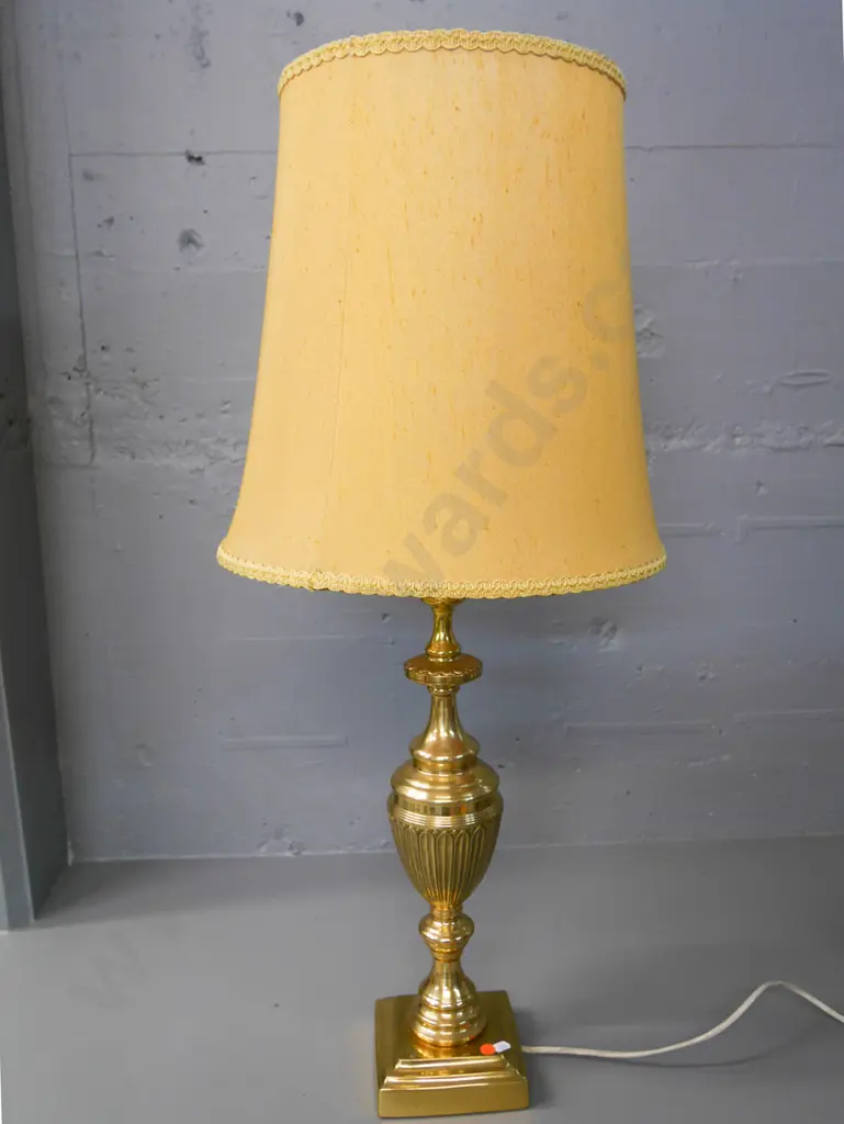 cast brass based table lamp with shade H-900 (incl shade) Diam-380 Image 1++