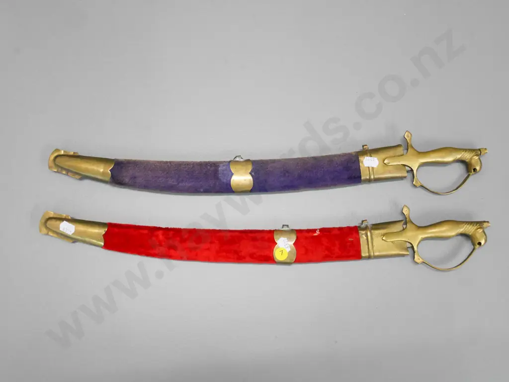 2 Indian brass horse head handled small swords L-500 Image 1++