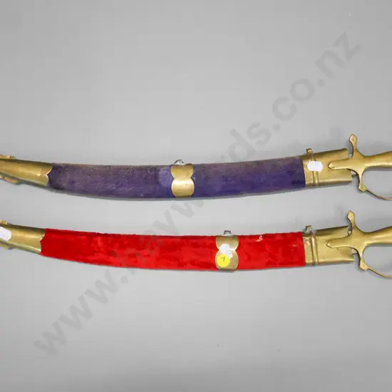 2 Indian brass horse head handled small swords L-500