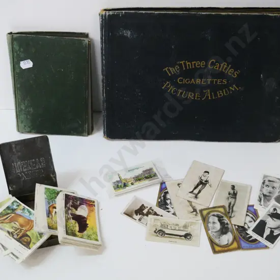2 cigarette card albums with contents and assorted loose cigarette and Vita-Brits cards - books in rough condition