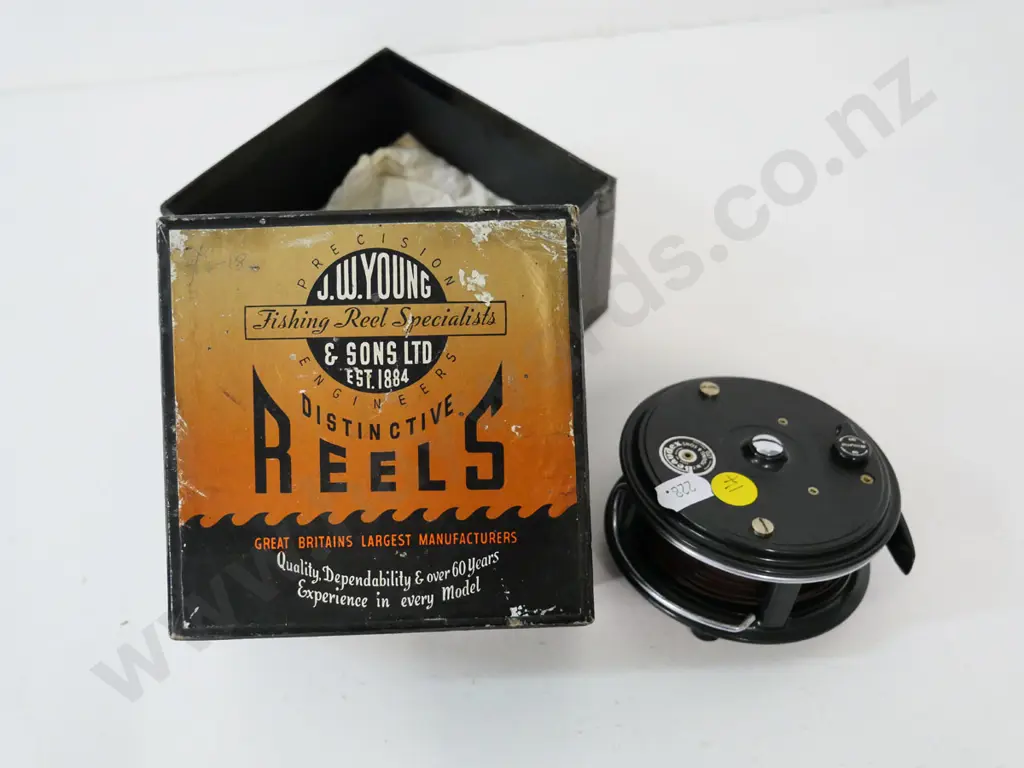 J.W. Young Beaudex fly fishing reel in original box Image 1++
