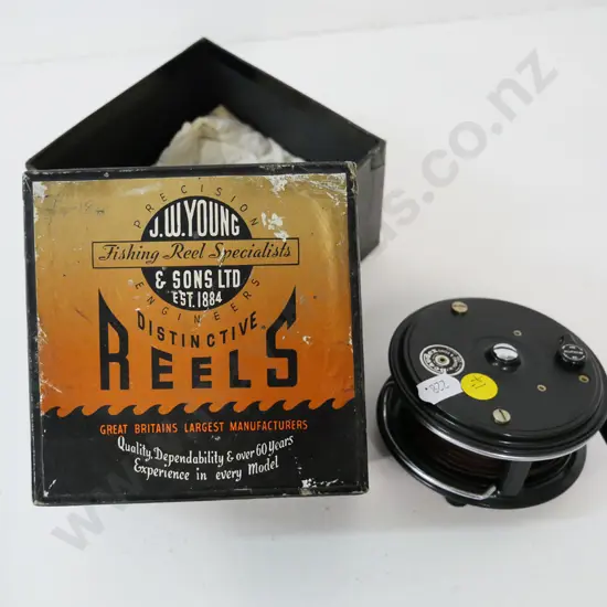 J.W. Young Beaudex fly fishing reel in original box