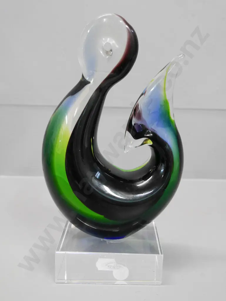 boxed Heimatau art glass fish hook H-190 Image 1++