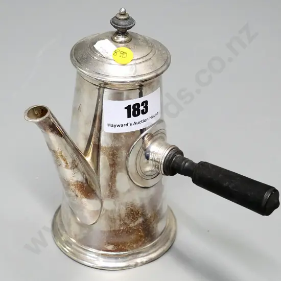 vintage plated coffee pot with bakelite side-pour handle and knob H-200 L-200