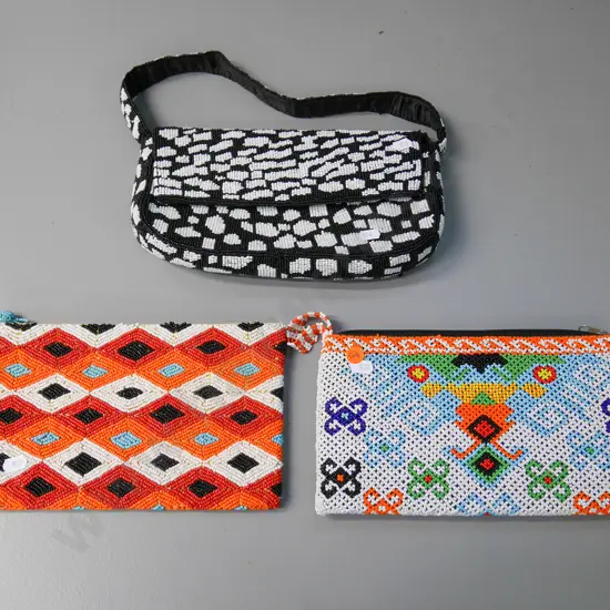 3 beaded ethnic style clutch purses