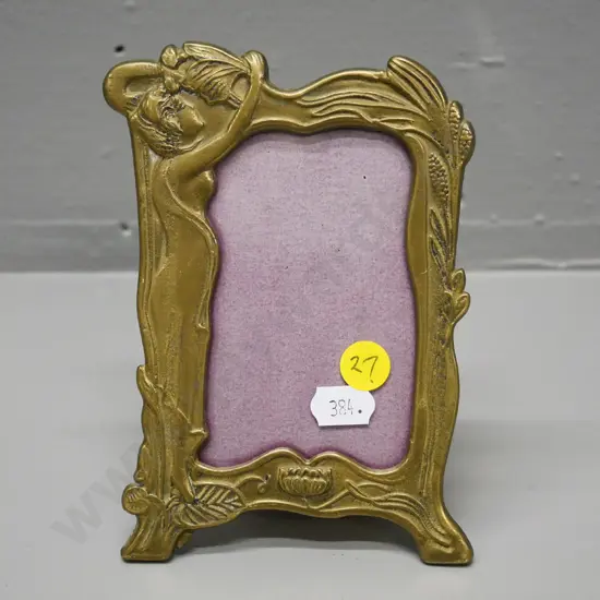 small vintage cast brass art nouveau photo frame H-150 W-100