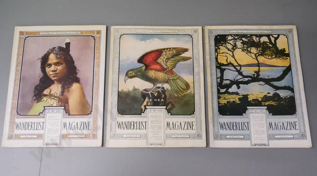 three 1930 issues of Wanderlust magazine - March, May and April - good condition Image 1++