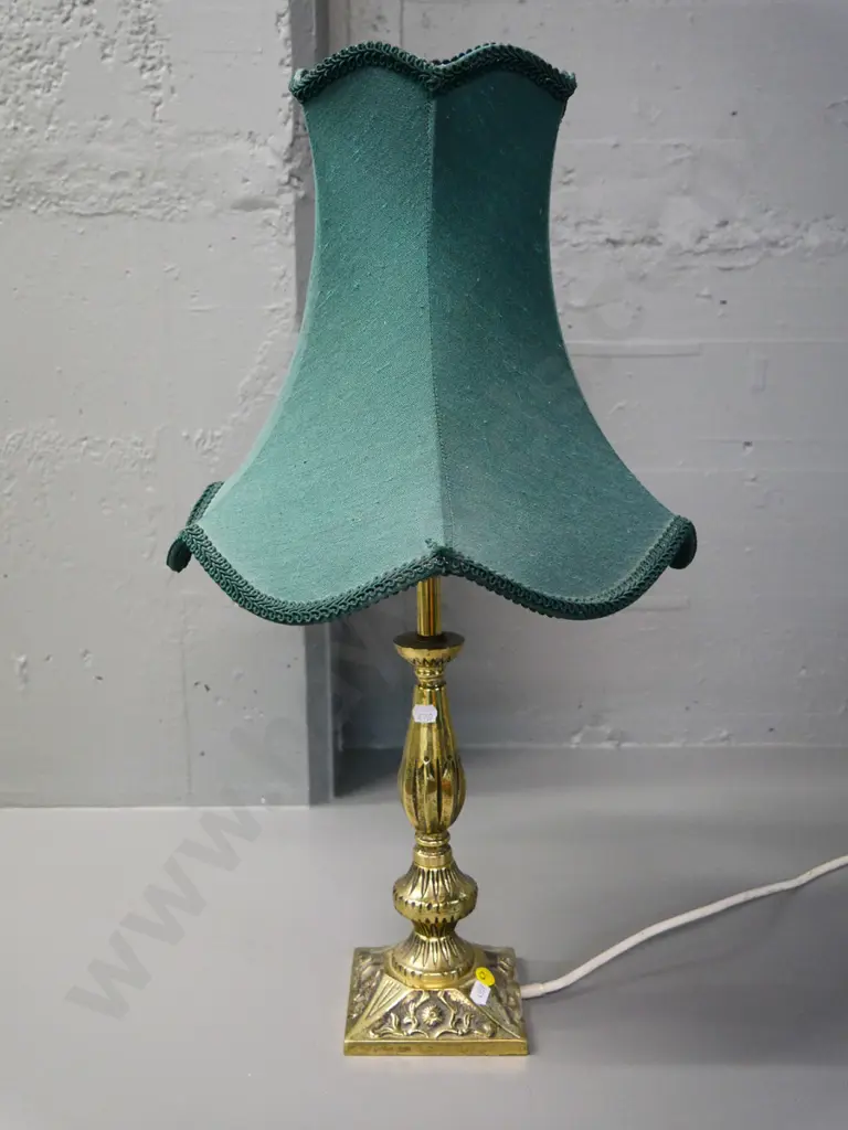 cast brass table lamp with shade H-600 Image 1++