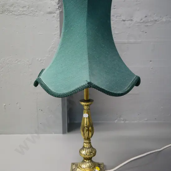 cast brass table lamp with shade H-600