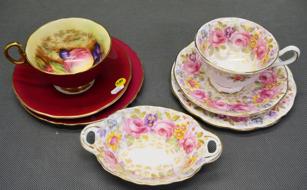 Aynsley Orchard Gold trio and a Royal Albert Serena trio & sweet dish Image 1++