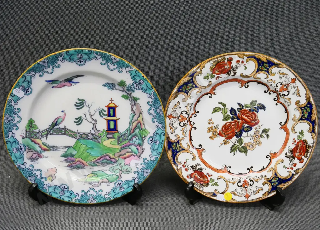 2 cabinet plates - Royal Doulton Paradise (crazing) and Wedgwood Camellia - both D-270 Image 1++