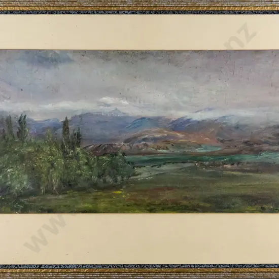 Sarah Annette McCaw - framed oil - Hakataramea Valley H-240 W-440