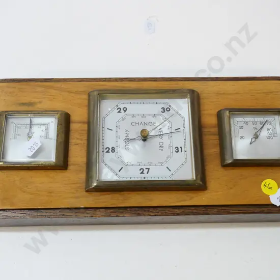 wall hanging timber-framed barometer-thermometer-hygrometer H-130 W-310