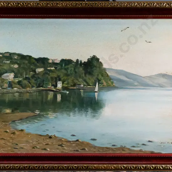 Lorna Hormann - framed oil - Macandrew Bay H-240 W-390