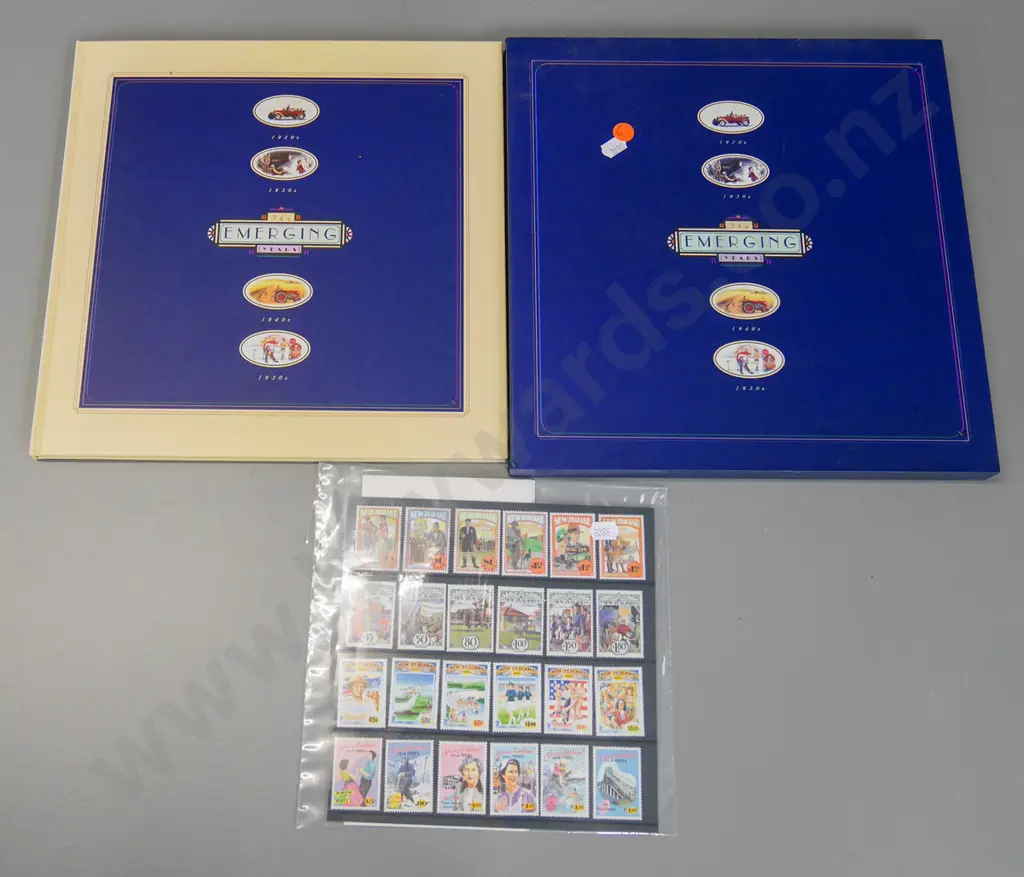ltd edition book - No 5457 The Emerging Years in slip case, set of NZ stamps and first day covers Image 1++