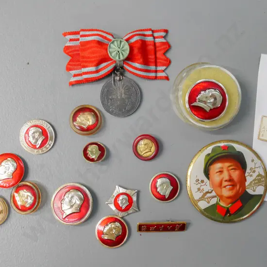 collection of Chinese Mao badges