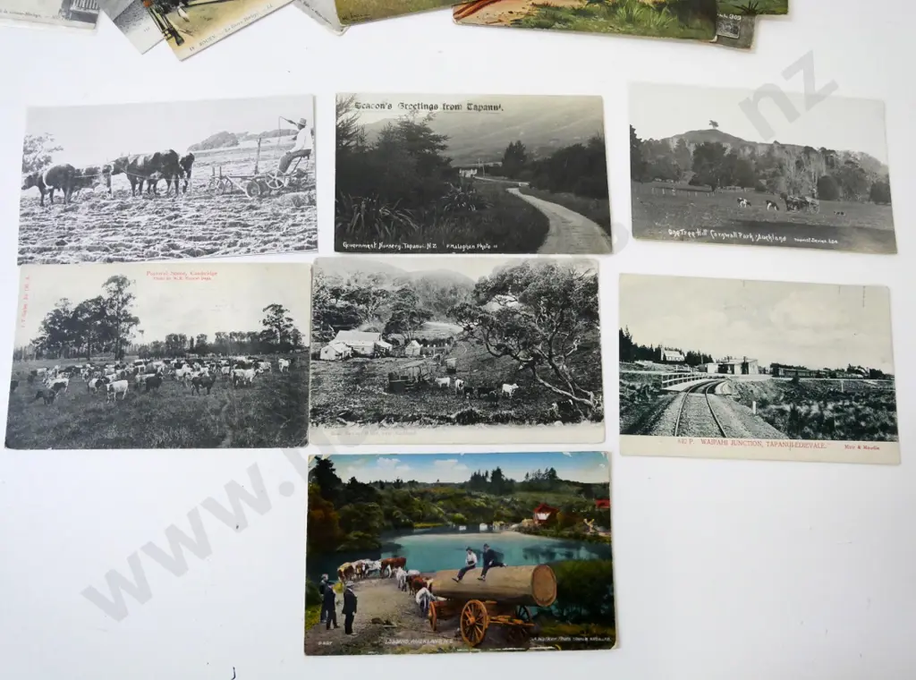 box of vintage postcards - New Zealand and international Image 1++