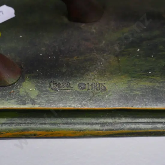 composite horse and rider figure with 'The Helena Collection' plaque H-260 L-290